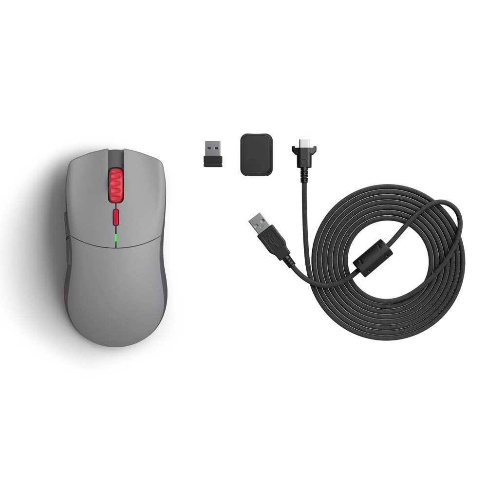 Glorious Series One PRO Wireless Mouse - Centauri - Grey&Red - Forge Glorious Series One PRO Wireless Mouse - Centauri - Grey&Red - Forge